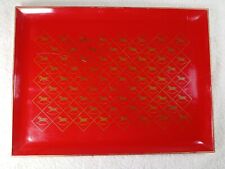 Vintage 1960's Red Gold Rocking Horse Otagiri Lacquer Serving Tray picture