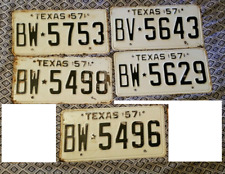Barn Antique Vintage Texas Rustic License plate Decor 1957 CAR Embossed  57 BULK picture