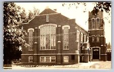 C.1940 RPPC LOWELL, IN INDIANA METHODIST CHURCH Postcard P47 picture