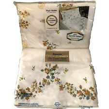 Vintage Stevens Utica-Mohawk Flowers Percale Double Bed Sheet Set - Top & Bottom picture