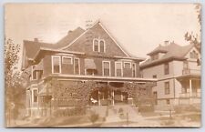Peoria IL Mary's House~Icv Porch~Bay Window~Hitching Posts~1912 CU Williams RPPC picture