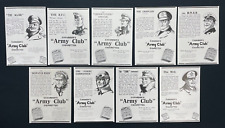 Set of 9 1916 WW1 Era Print Ads, Cavander's Army Club Cigarettes, Military Jobs picture