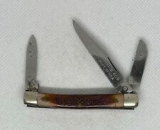 Vintage Old Hickory Ontario 605 Three blade Stockman Folding Pocket Knife USA picture