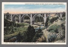 [52411] 1915 POSTCARD LATAH CREEK BRIDGE, 6th AVENUE IN SPOKANE, WASHINGTON picture