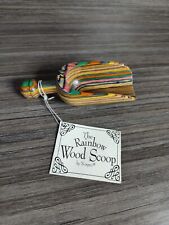 Vintage Norpro Rainbow Wooden Scoop Small Size Handmade Hand Dyed 5.5in Long picture