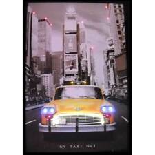New York City NYC Taxi Neon LED poster sign Times square wall lamp Yellow cab picture