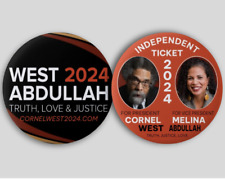 Cornel West MELINA ABDULLAH Vice President Pin Button Independent Political 2.25 picture