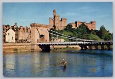 Postcard The Castle & Suspension Bridge Inverness Scotland Fisherman picture