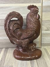 RED MILL MFG ROOSTER Pecan Resin Figurine1988 Rustic Farmhouse Made in USA 80s picture