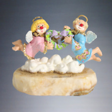 VINTAGE 2000 SIGNED RON LEE ANGELS WITH HEART WORLD OF CLOWNS SCULPTURE 104/1500 picture
