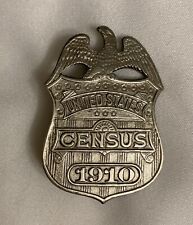Antique 1910 United States Census Enumerator Badge Vintage Obsolete picture