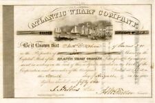 Atlantic Wharf Co. - 1851 dated Gorgeous Stock Certificate (Uncanceled) - Shippi picture