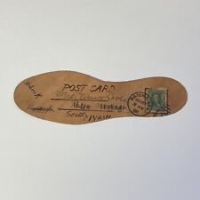 Antique Leather Postcard “Pon My Sole This Place Is Great Raton, NM” 1906 Shoe picture