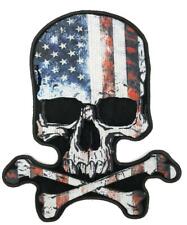 large JUMBO USA SKULL VINTAGE BACK PATCH #104 EMBROIDERED 10 IN NEW BIKER PATCHS picture
