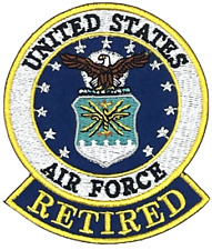 USAF UNITED STATES AIR FORCE RETIRED MILITARY VETERAN IRON ON PATCH EE-203 picture