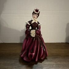 Victorian Lady Red Figurine Vintage Florence Ceramics Delia California Pottery picture