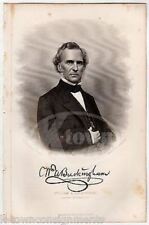 William Buckingham Connecticut Governor Antique Graphic Engraving Print 1863 picture