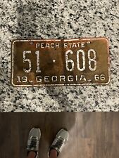 Vintage 1966 Georgia License Plate 51-608 Elbert County picture