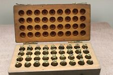 Original WW1 U.S. Army Leather Stamping Set, Complete Set in Wooden Storage Box picture