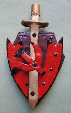 Old Metal Cast PLAQUE KGB USSR SWORD Shield Sickle Hammer Emblem Handmade Gift picture