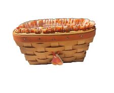 Retired 1999 Longaberger Halloween Candy Corn Basket Hang Tie Liner picture
