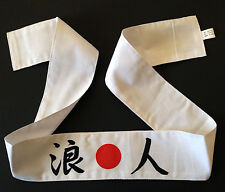 Japanese Hachimaki Headband Martial Arts Sports RONIN (Loyal Hero) Made in Japan picture
