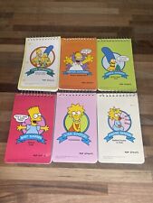 Vintage The Simpsons 1990 Notebook Paper Note Pad Set of 6 picture
