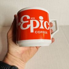 Rare Large New Epic Coffee Ceramic Mug Cup Orange Logo Retro Vintage picture