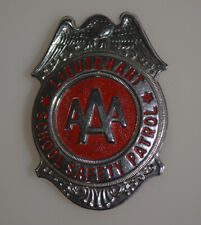 AAA SCHOOL CROSSING LIEUTENANT BADGE RARE SAFETY PATROL GRAMMES ORIGINAL RED OLD picture