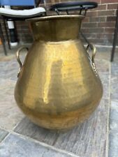 Beautiful SOLID BRASS Pot Ornate Hand Crafted With Handles 13” Made In India picture