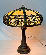 Antique Bradley & Hubbard Table Lamp w/8 Panel 17