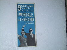 Mondale - Ferraro Campaign Flyer from 1984 picture