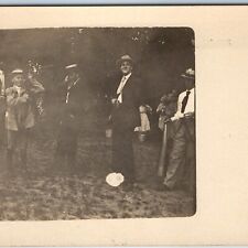 c1900s UDB Outdoor Men w/ Guns RPPC Play Fun Picnic Classy Rifle Real Photo A214 picture