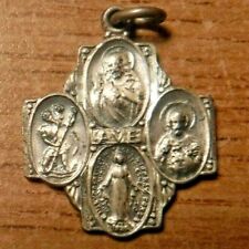 Vintage Catholic Four Way Cross, Solid Sterling Silver #16a picture