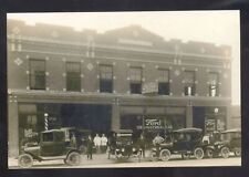 REAL PHOTO COLLINSVILLE ILLINOIS FORD CAR DEALER ADVERTISING POSTCARD COPY picture