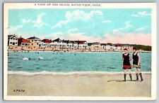 Sound View, Connecticut CT - A View of the Beach - Vintage Postcard - Posted picture