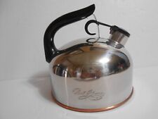 Vtg Paul Revere Ware Whistling Teapot Kettle Copper Bottom 94-C Korea Stainless picture