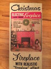 NEW TOYMASTER Christmas ELECTRIC LIFE SIZE FIREPLACE + mantle piece box #1100 picture
