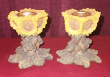 Set of 2 Resin Sunflower Candlestick Holders picture