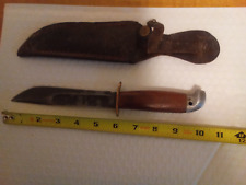 VINTAGE WESTERN FIXED BLADE HUNTING KNIFE & SHEATH KNIVES TOOLS picture