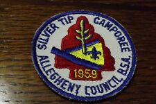 Boy Scout Patch 1959 ALLEGHENY COUNCIL SILVER TIP CAMPOREE picture