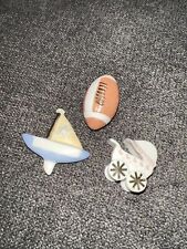 Lenox Toyland Sailboat Football Baby Carriage Christmas Figure Porcelain Rare picture