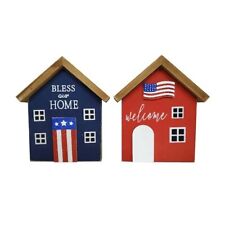 Ashland Brand Patriotic 4th of July House Tabletop Box Sign Duo 7
