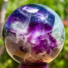 266G Rare natural snowflake feather fluorite crystal ball therapeutic ball picture