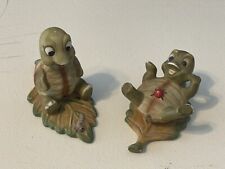 Pair Of Vintage Homco #1123 Porcelain Turtle Figurines picture