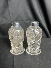 233.  Vintage Matching Crystal Salt & Pepper Shakers  picture