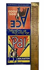 Rare WW2 Matchbook ACE Dog Rations Dog Food Advertising 1940s Scarce Veg USA  picture
