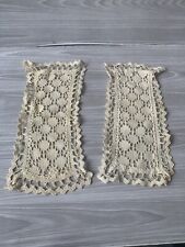 2 Vintage Handmade Crochet Lace Doily Doilies picture