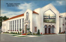 The Church Beautiful First Methodist Church Daytona Beach Florida 1940s postcard picture
