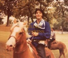 ELVIS PRESLEY Rare Candid Photo HORSEBACK Horse picture